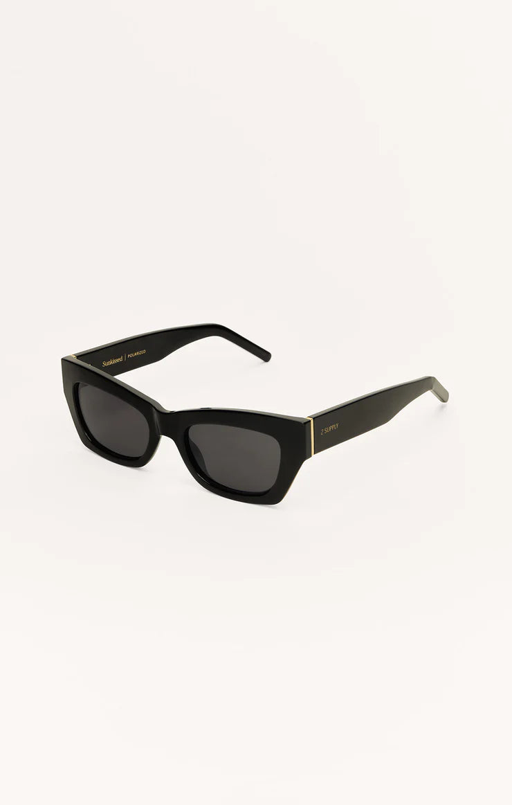 Z Supply Sunkissed Sunglasses Polished Black-Grey - Whim BTQ