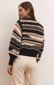 Z Supply Asheville Stripe Sweater in Black - Whim BTQ
