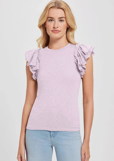 Goldie Double Ruffle Shell in Lilac - Whim BTQ