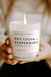 Hot Cocoa and Peppermint 11 oz Soy Candle