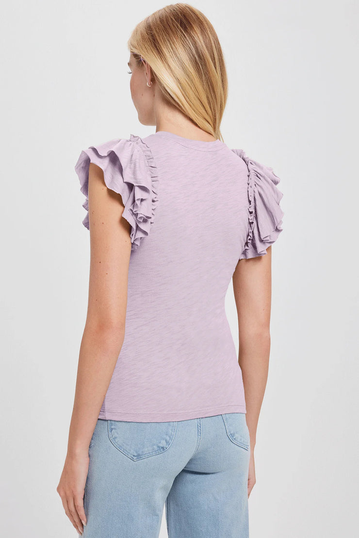 Goldie Double Ruffle Shell in Lilac - Whim BTQ