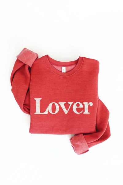 LOVER Sweatshirt in CRANBERRY HEATHER