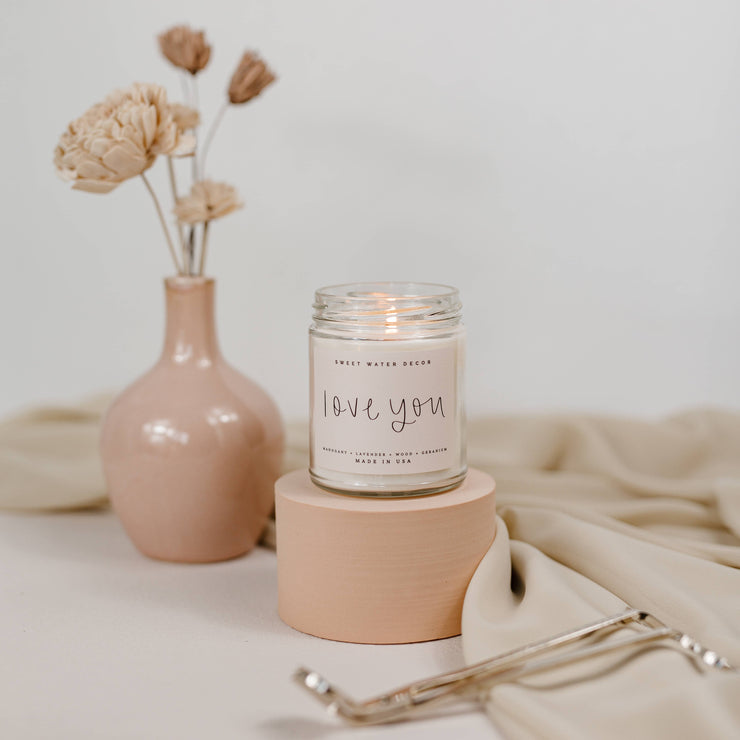 Love You 9 oz Soy Candle - Home Decor & Gifts - Whim BTQ