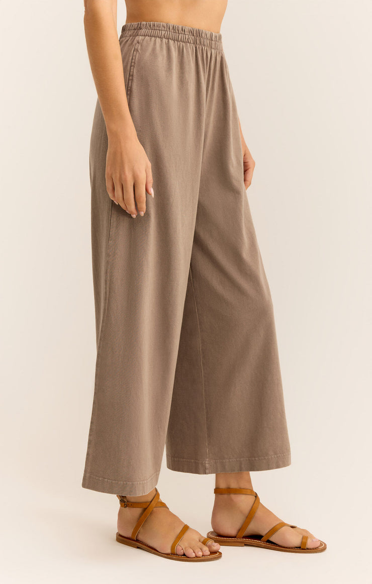 Z Supply Scout Jersey Flare Pant in Iced Coffee - Whim BTQ
