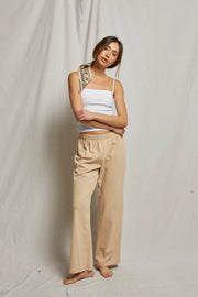 perfectwhitetee Adele Supima Cotton Pants in Sand Dune