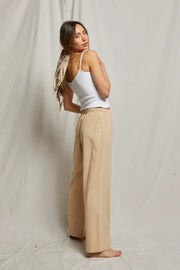 perfectwhitetee Adele Supima Cotton Pants in Sand Dune