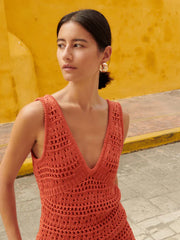 Nation LTD Adriana Crochet Tank in Ginger - Whim BTQ