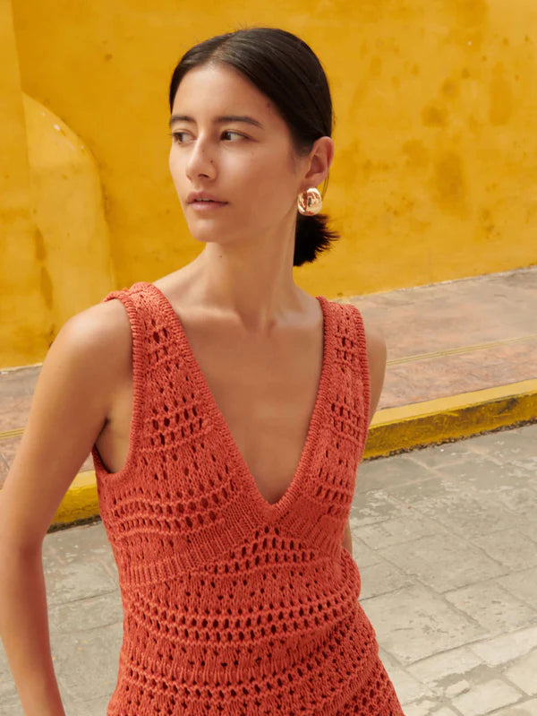 Nation LTD Adriana Crochet Tank in Ginger - Whim BTQ