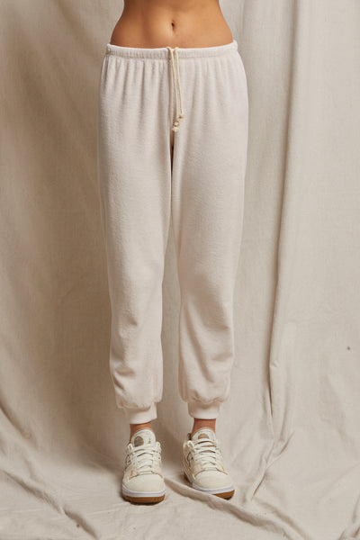 Perfectwhitetee Bailey Velour Joggers in Sugar