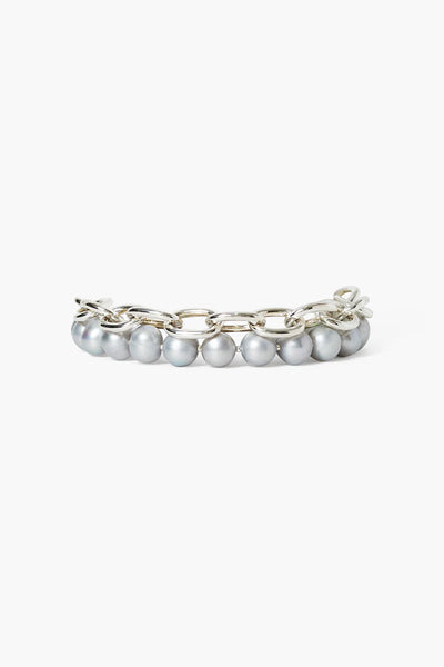 Chan Luu Esme Chain Bracelet in Grey Pearl