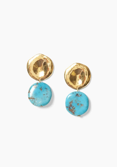 Chan Luu Tiered Coin Earrings in Turquoise - Whim BTQ