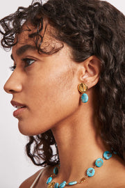 Chan Luu Tiered Coin Earrings in Turquoise - Whim BTQ