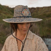 Freya Lifeguard Hat Sally Seashells Natural/Navy - Whim BTQ