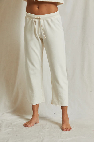 perfectwhitetee Jamaica Beach Fleece Straight Leg Sweatpant in Bright Ivory