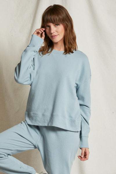 Perfectwhitetee Tyler Pullover in Mountain Blue