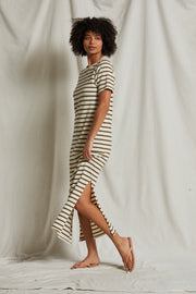 perfectwhitetee Lover Maxi Dress in Walnut Stripe