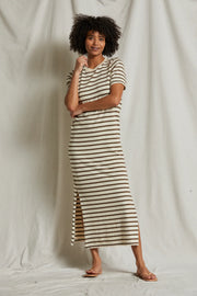 perfectwhitetee Lover Maxi Dress in Walnut Stripe