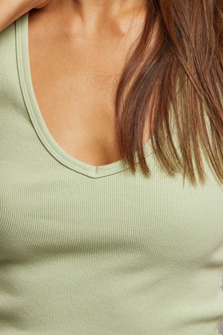 Perfectwhitetee Maria Tank in Pistachio