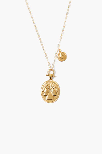 Chan Luu Janus Coin Necklace Yellow Gold