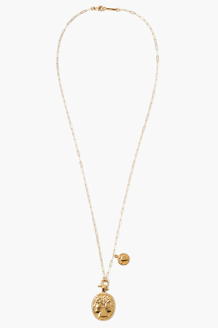 Chan Luu Janus Coin Necklace Yellow Gold