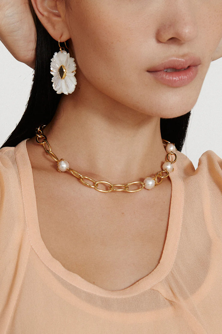 Chan Luu Lark Chain Necklace White Pearl