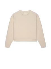 Nation LTD Ozzie Quilted Sweatshirt in White Chocolate - Whim BTQ