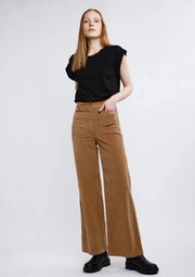 Self Contrast Everly Front Pocket Pants in Camel - Whim BTQ