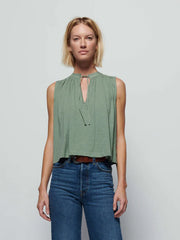 Nation LTD Via Tie Front Flowy Tank in Sea Spray - Whim BTQ