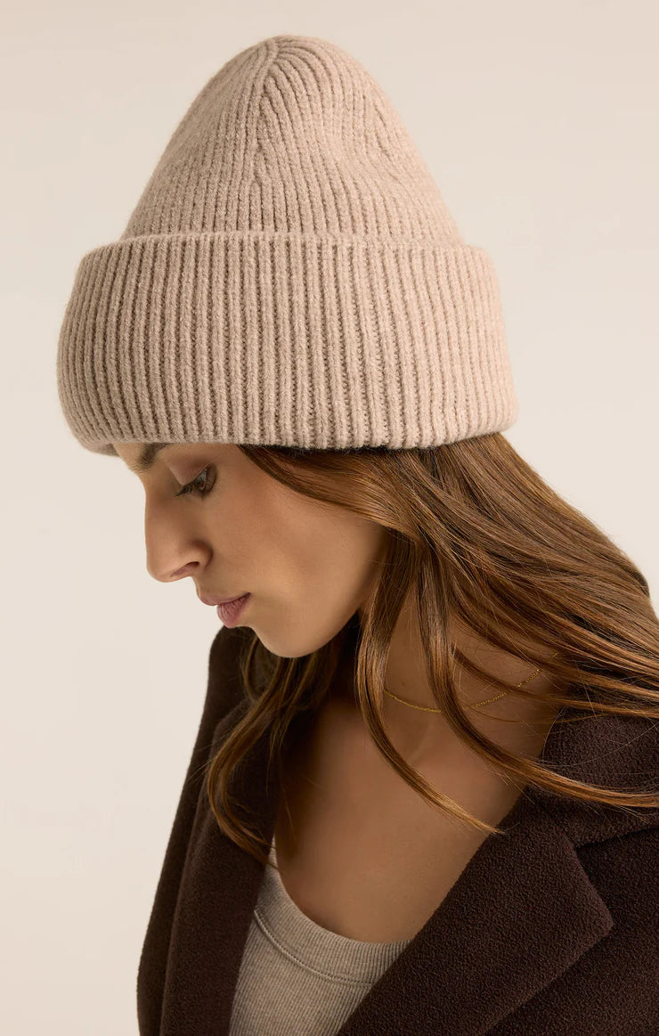 Z Supply Snow Cap Beanie in Heather Taupe