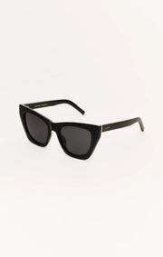 Z Supply Undercover Sunglasses Polished Black-Grey - Whim BTQ