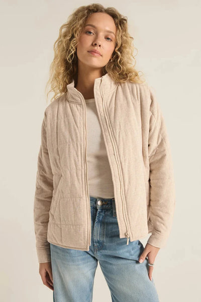 Z Supply Bonfire Jacket in Heather Latte