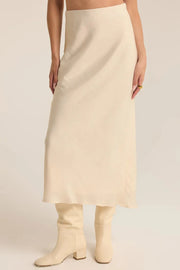 Z Supply Europa Luxe Sheen Skirt in Sea Salt