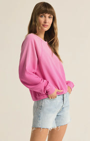 Z Supply Washed Ashore Sweatshirt Heartbreaker Pink - Whim BTQ