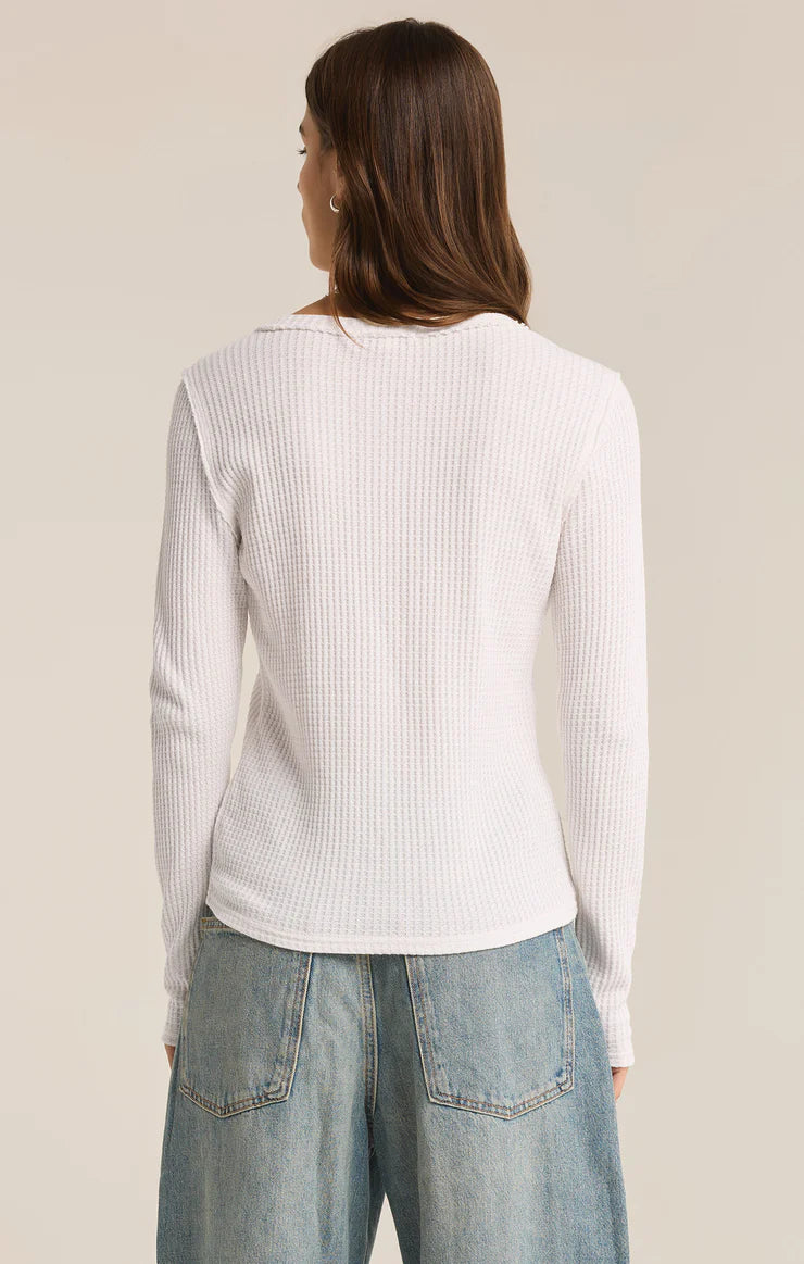 Z Supply Arlet Thermal Long Sleeve Top in White