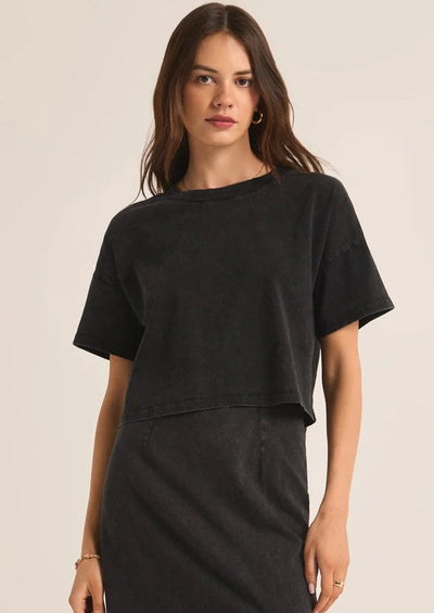 Z Supply Sway Cotton Jersey Tee in Black