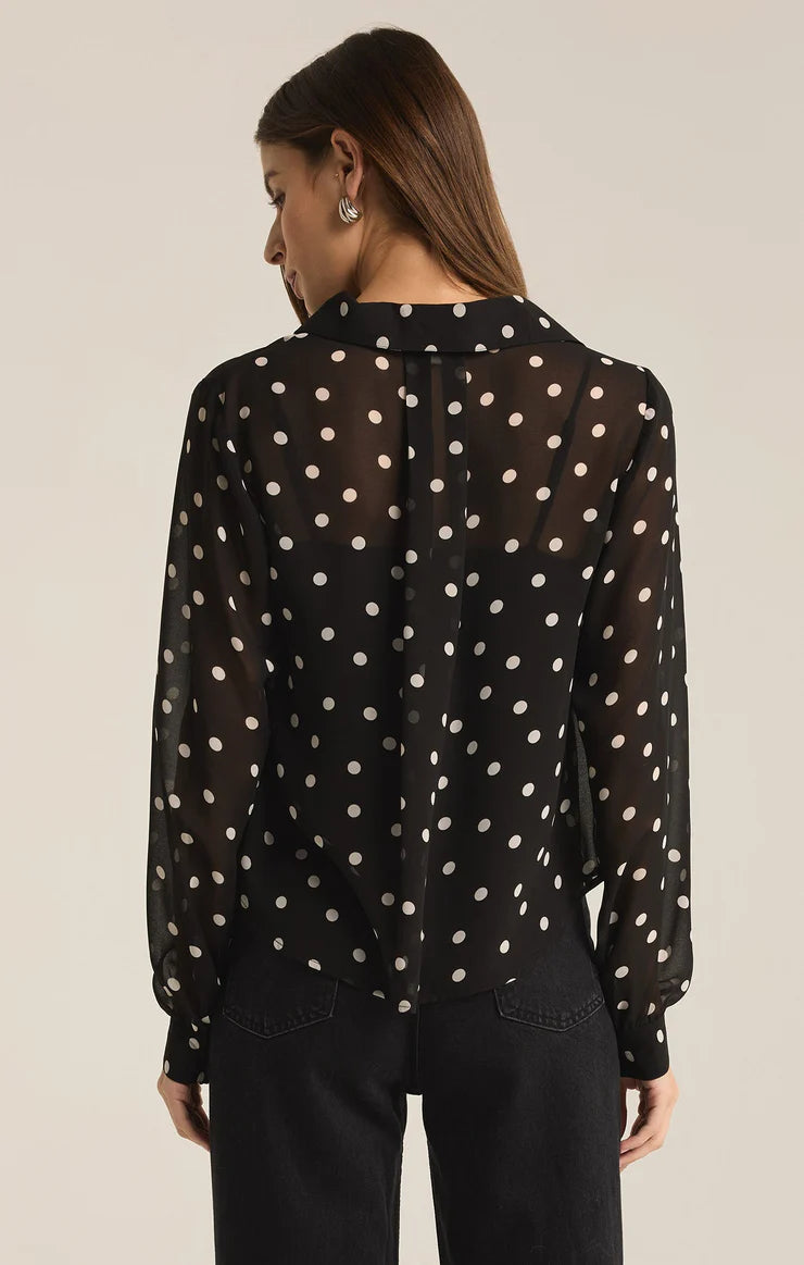 Z Supply Vivienne Polka Dot Crepe Top