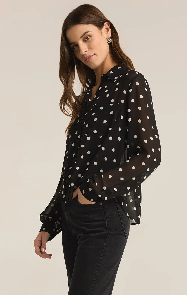 Z Supply Vivienne Polka Dot Crepe Top