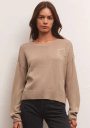 Z Supply Open Star Sweater in Birch - Whim BTQ