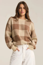 Z Supply Check You Later Plaid Sweater