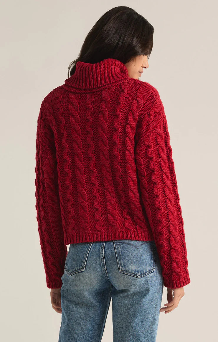 Z Supply Tied To You Cable Knit Turtleneck