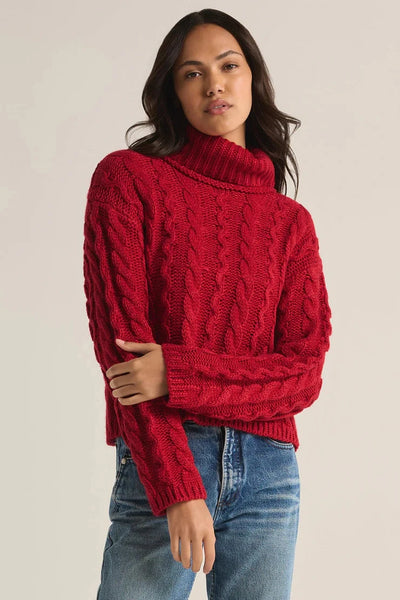 Z Supply Tied To You Cable Knit Turtleneck