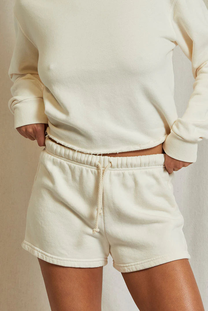 perfectwhitetee Aruba Beach Fleece Sweatshort in Bright Ivory