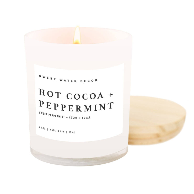 Hot Cocoa and Peppermint 11 oz Soy Candle