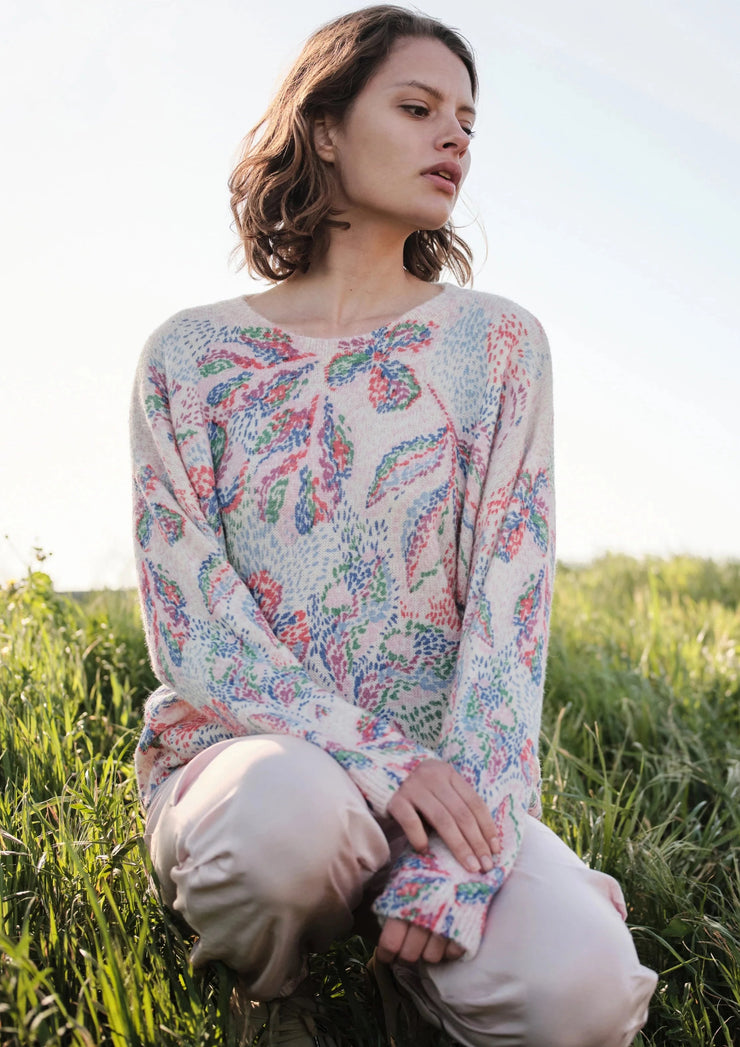 Sundry Floral Oversized Sweater - Whim BTQ