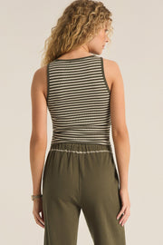 Z Supply Essy Stripe Rib Top in Grape Leaf