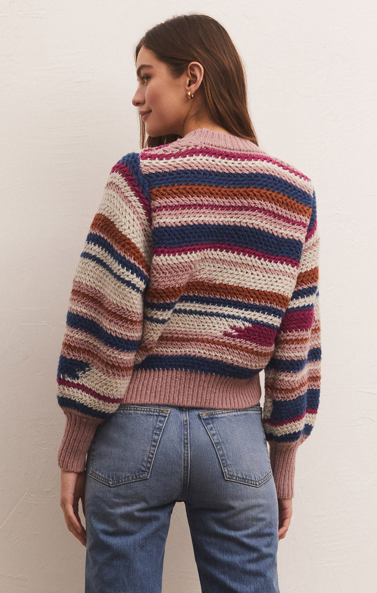Z Supply Asheville Stripe Sweater in Magenta Punch - Whim BTQ