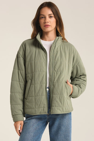 Z Supply Bonfire Jacket in Palm Green