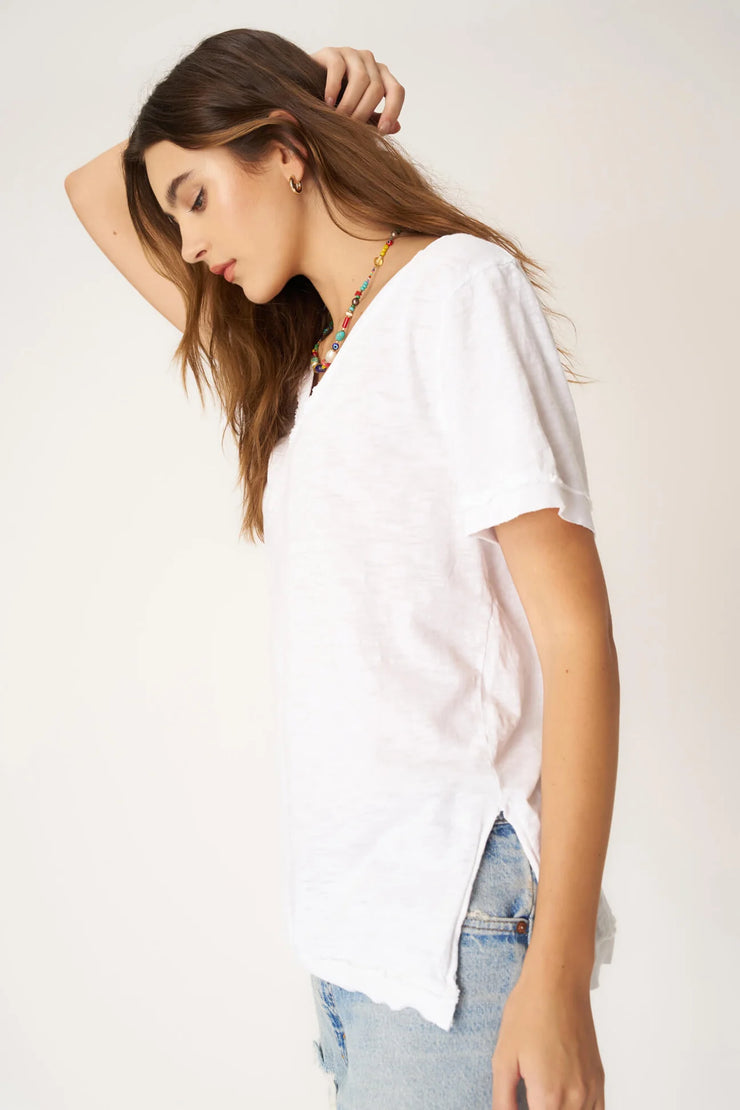 Project Social T Knockout V Neck Tee White - Whim BTQ