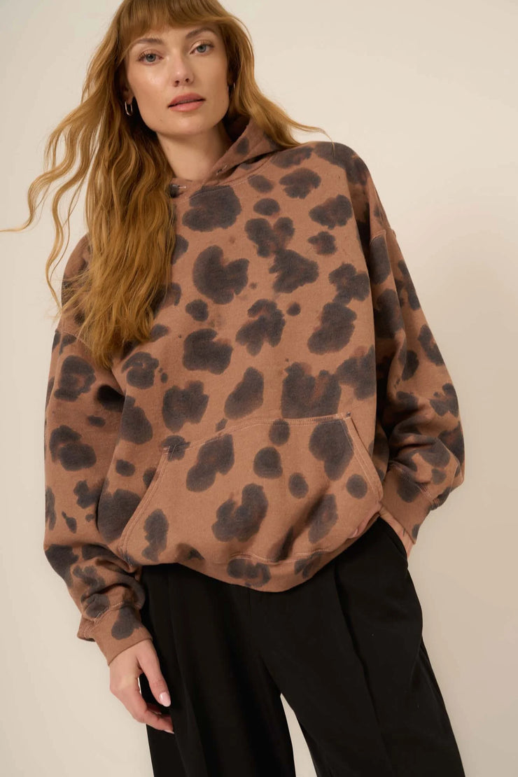 Project Social T Wildin' Leopard Tie Dye Hoodie