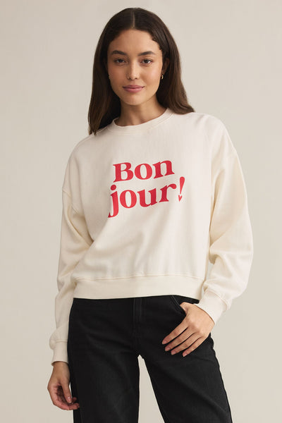 Z Supply First Date Sweatshirt Bonjour